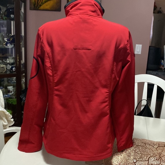 POINT ZERO -  Zip Up Activewear Utility Coat Sz XL red logo appliqué EUC - Picture 9 of 14